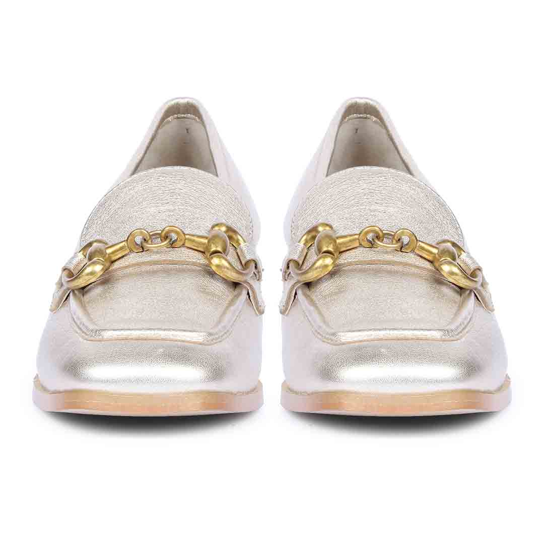 Saint Jacqueline Gold Handcrafted Leather Shoes