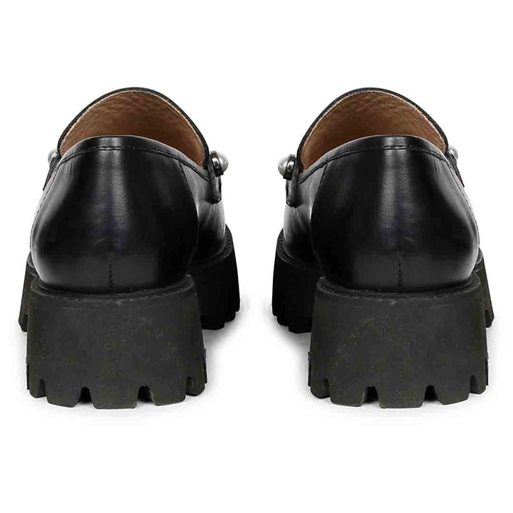 Saint Fern Pearl Embellished Black Handcrafted Loafers