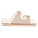 Saint Oleander Fur Lining Taupe Leather Sandal