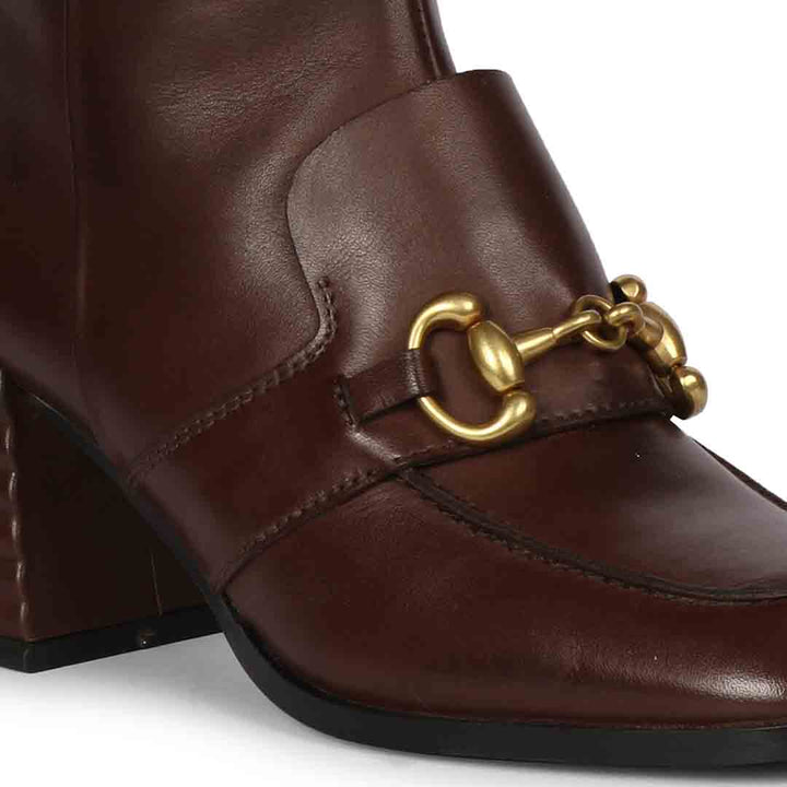 Saint Daffodil Chocolate Leather High Ankle Boots