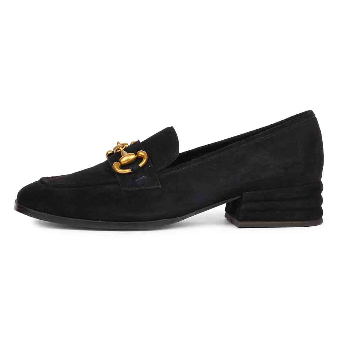 Saint Jacqueline Black Sued Handcrafted Shoes