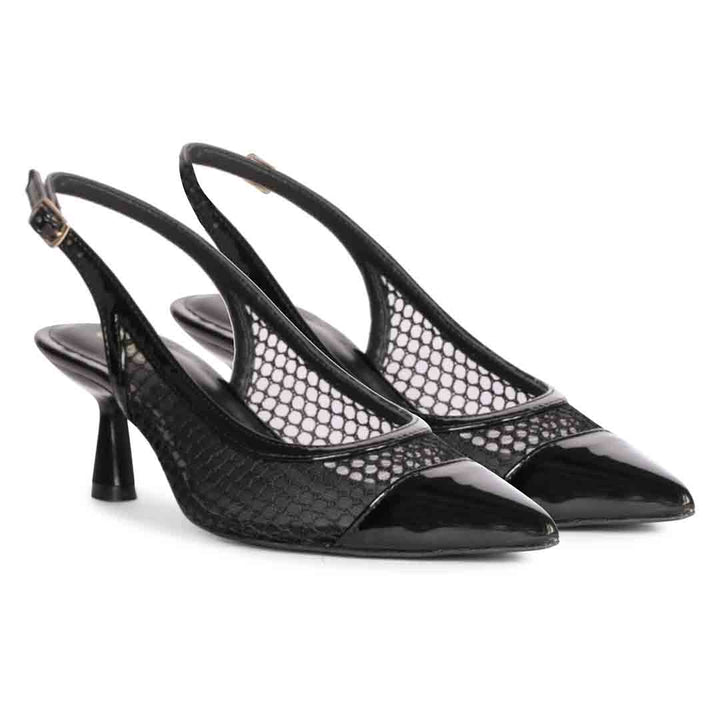 Saint Katy Slingback Mesh Kitten Heel Pumps