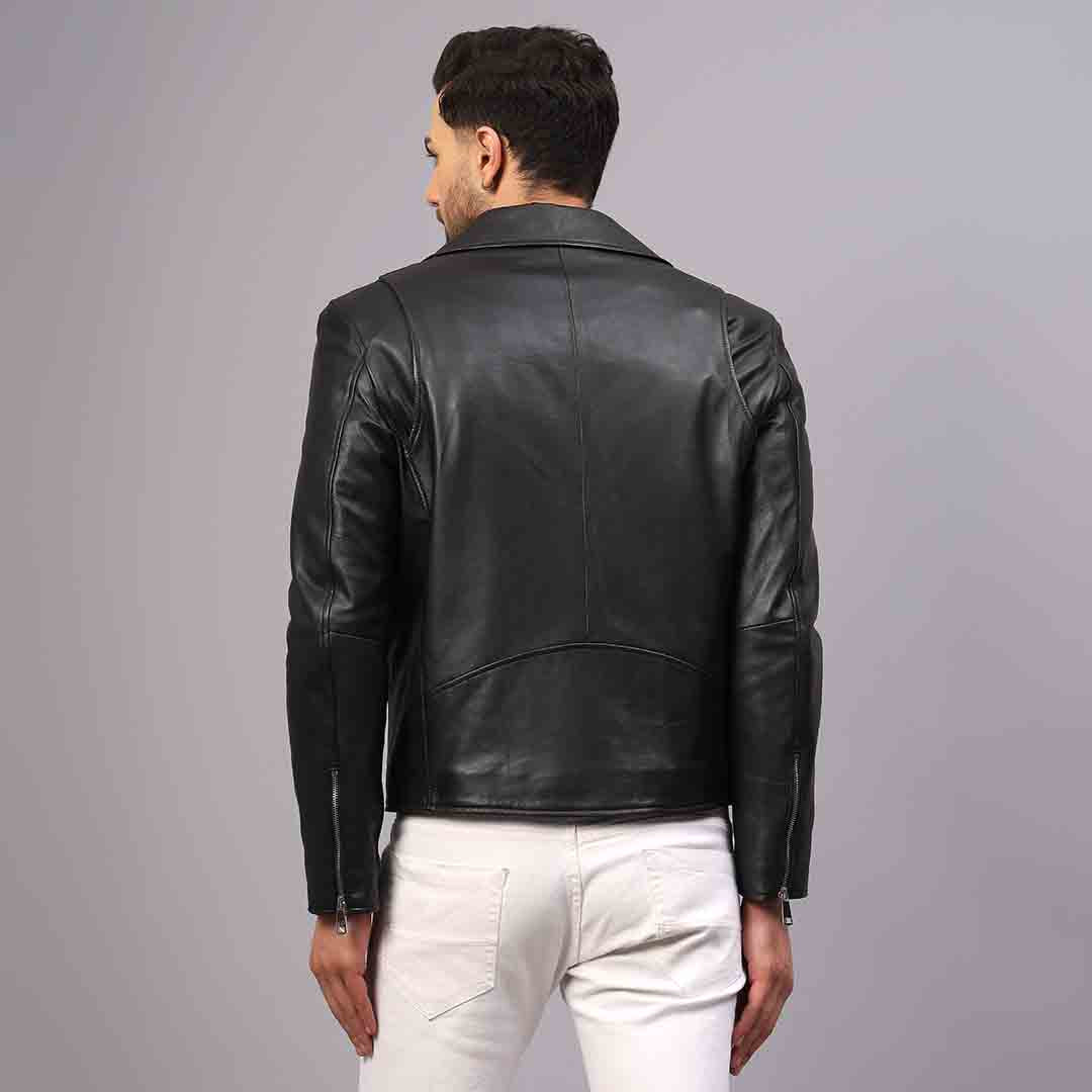 Saint Logan Men's Black Leather Biker Style Jackets