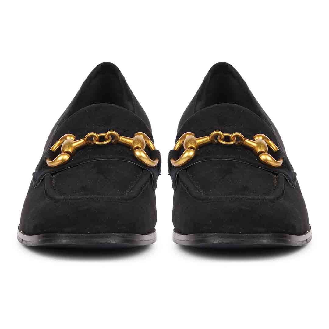 Saint Jacqueline Black Sued Handcrafted Shoes