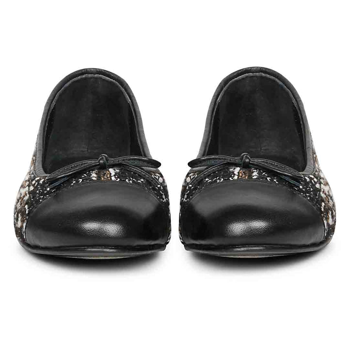 Saint Zinnia Black Handcrafted Leather Ballerina