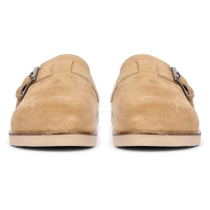 Saint Levy Fur Lining Beige Leather Sandal