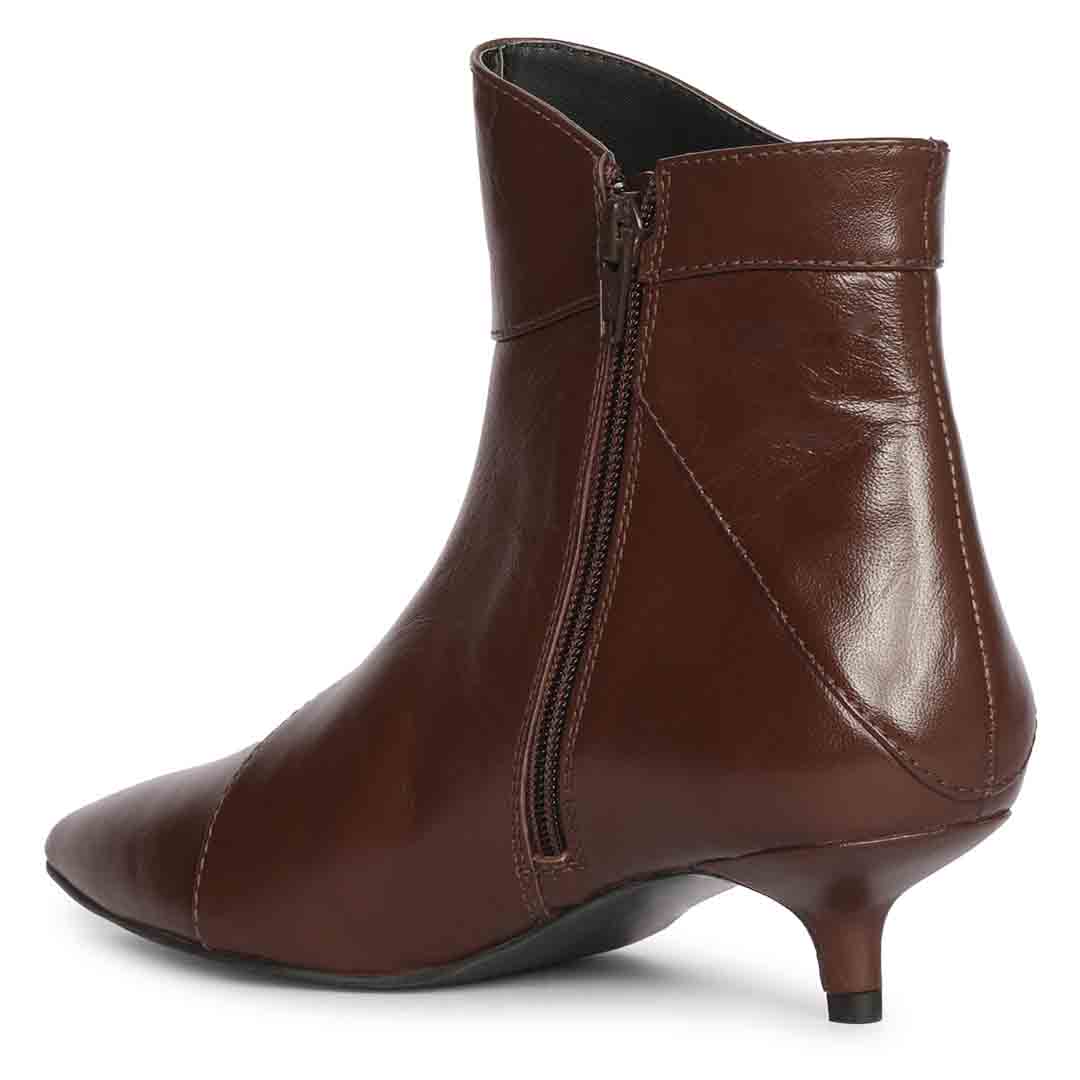 Saint Sharron Chocolate Pointed Toe Ankle Boot