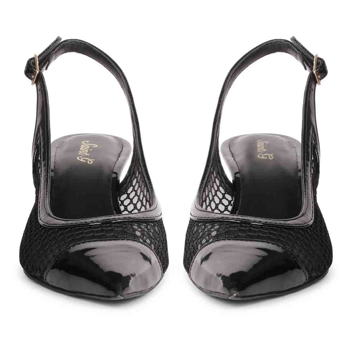 Saint Katy Slingback Mesh Kitten Heel Pumps