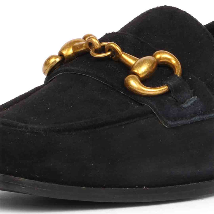 Saint Jacqueline Black Sued Handcrafted Shoes