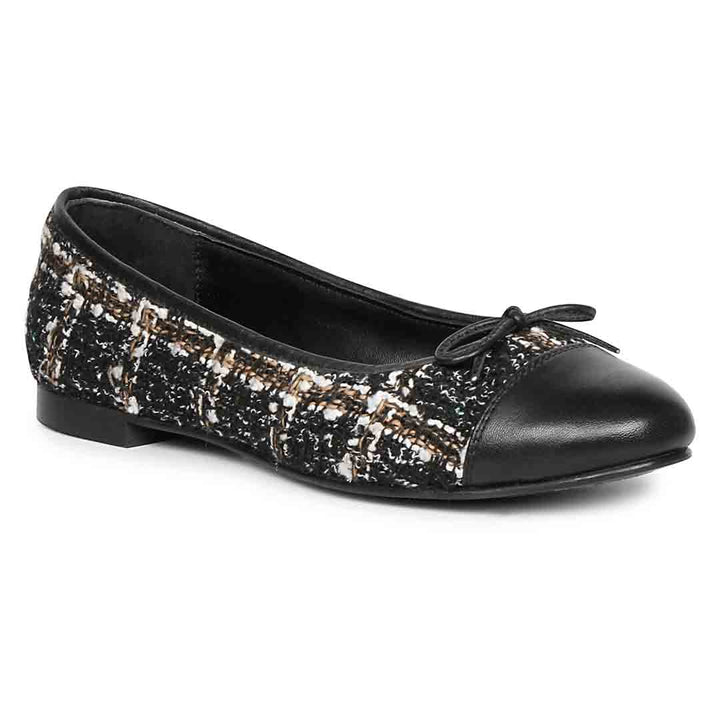 Saint Zinnia Black Handcrafted Leather Ballerina