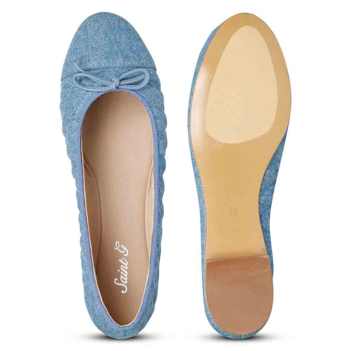 Saint Zinnia Denim Handcrafted Leather Ballerina