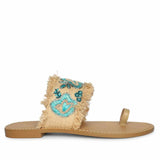 Saint Turquiose Leather Flat