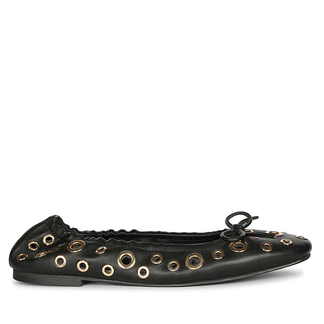 Saint Rovella Black Eyelet Ballet Flats