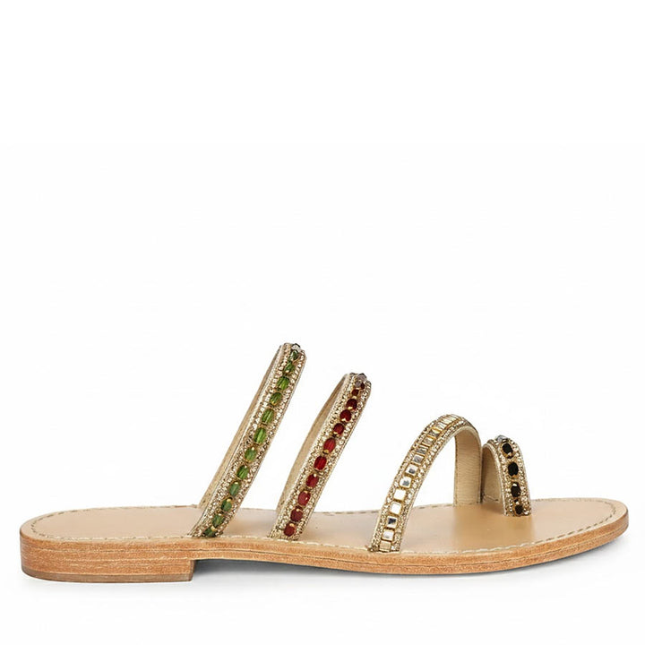 Saint Amber Royale Multi-Stone Leather Flats