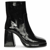 Saint Cordelia Black Crinkle Patent High Ankle Boots