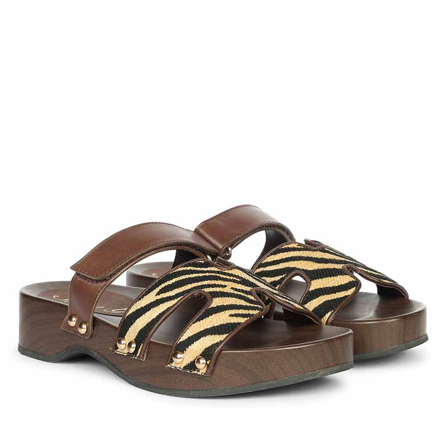 Saint Mikayla brown Leather Platform Sandals