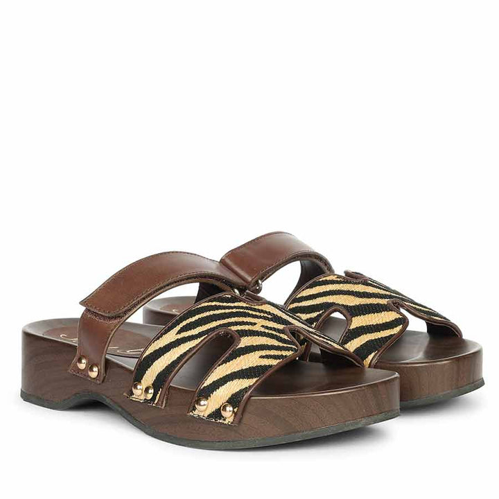 Saint Mikayla brown Leather Platform Sandals