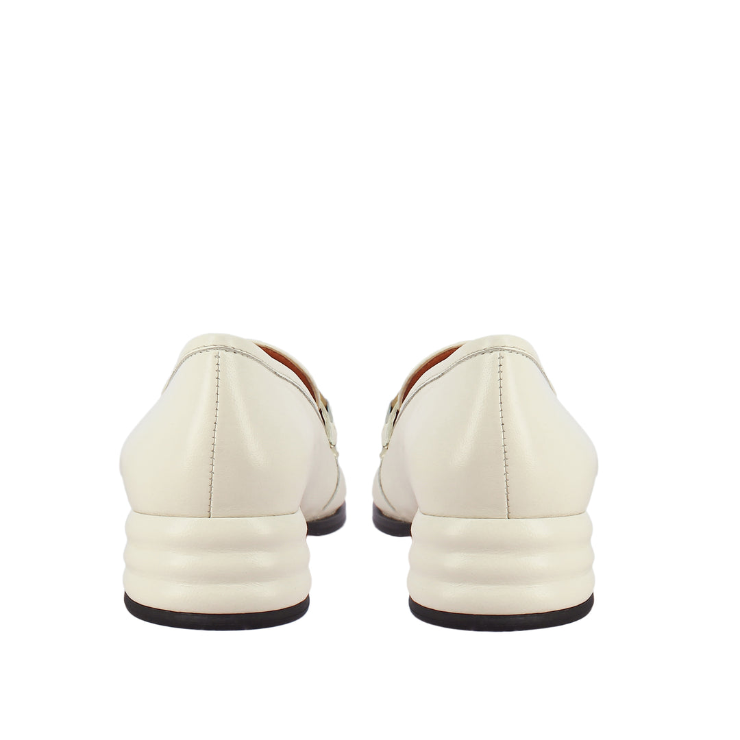 Saint Jacqueline Leather Off White Handcrafted Shoes