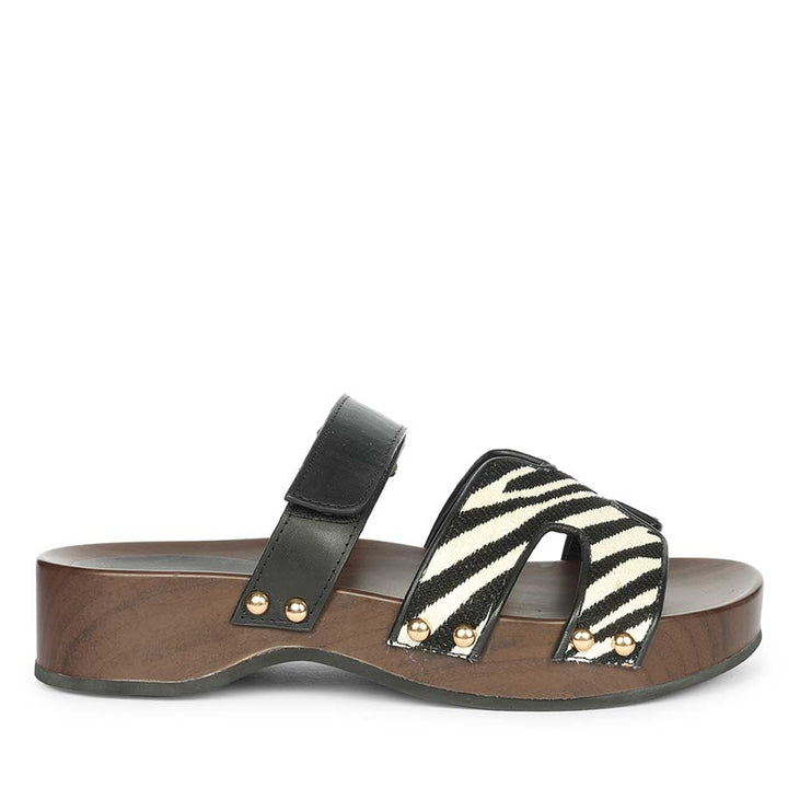 Saint Mikayla Black Leather Platform Sandals