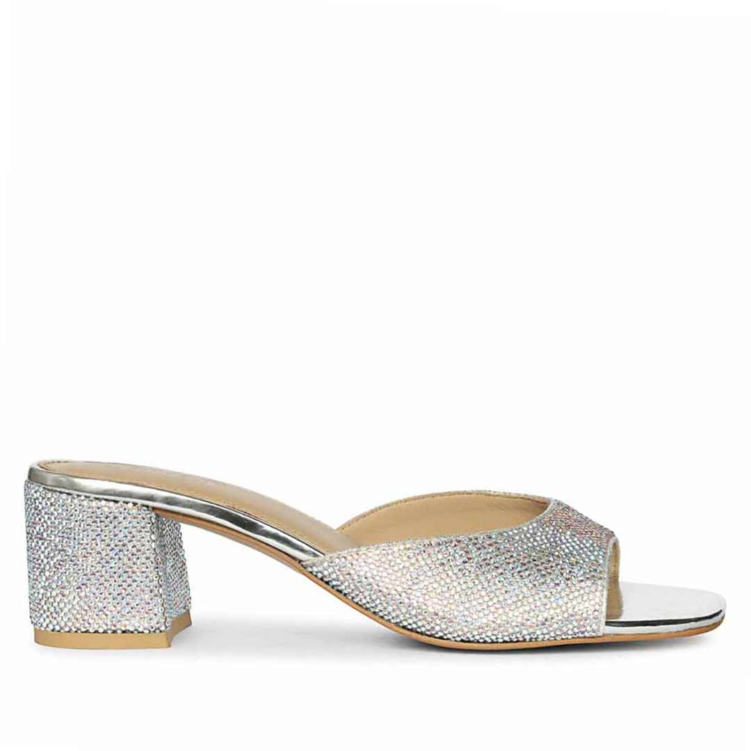 Saint Leslie Multi Crystal Silver Heels
