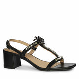 Saint Black Leather Block Heel
