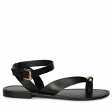 Saint Black Leather Flat