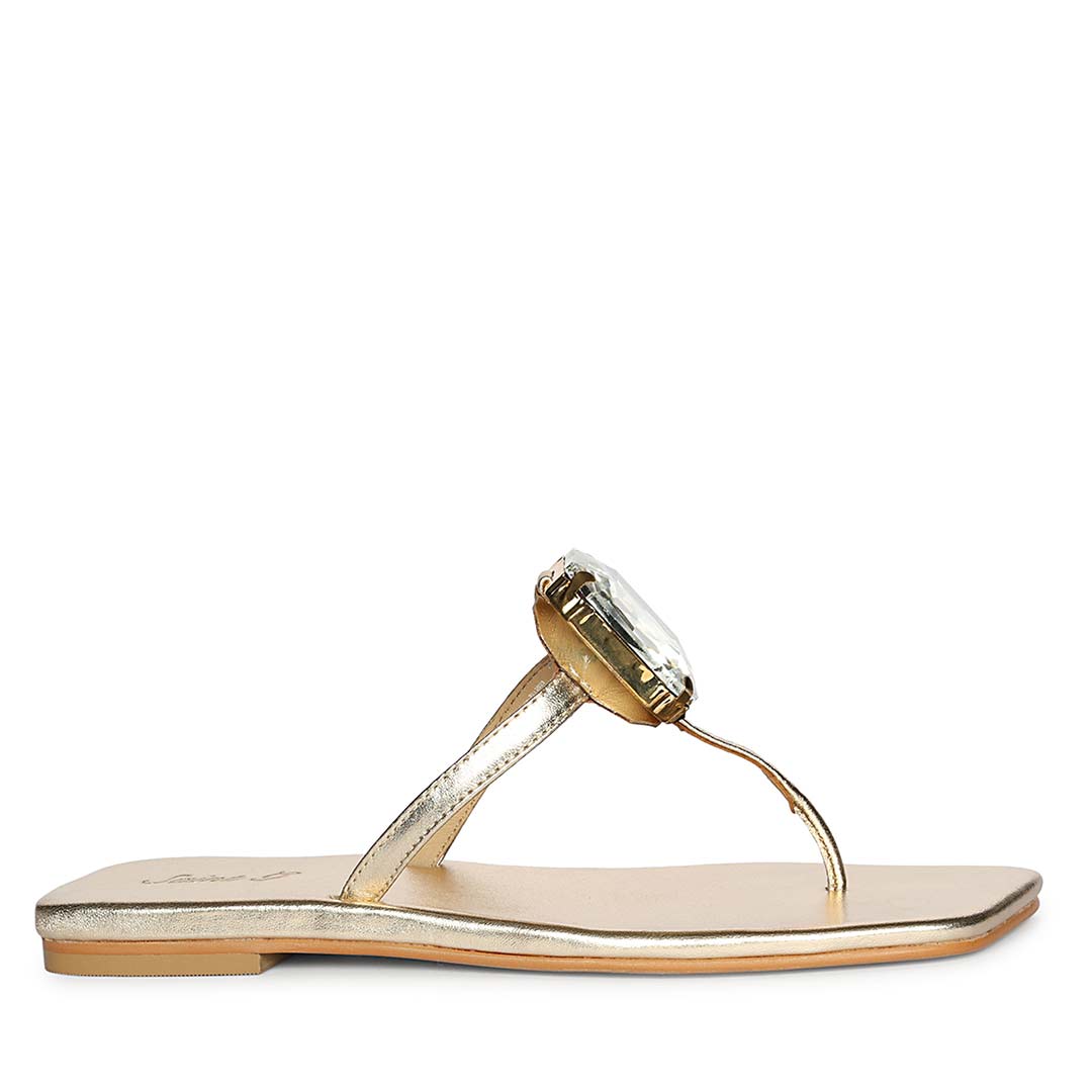 Saint Serena Luxe Platin Leather Sandals