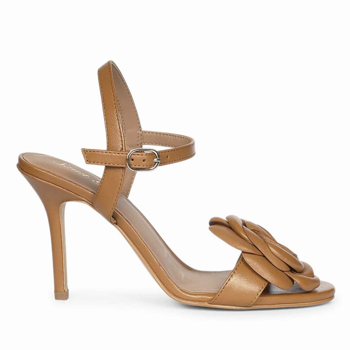 Saint Veronique Flower Embellished Cuoio Leather Stilettos