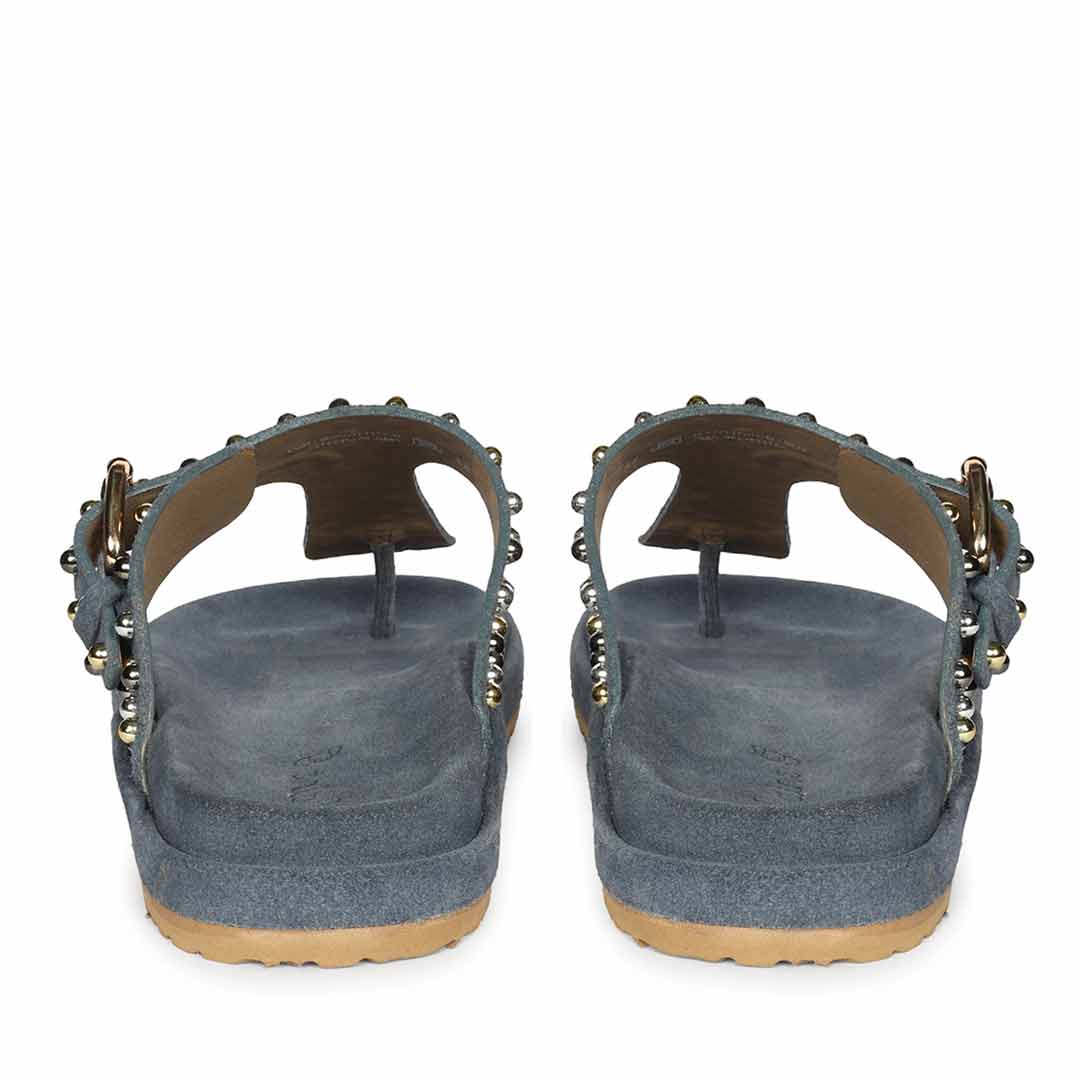 Saint Roma Studded Blue Footbed Sandals