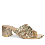 Saint Gold Leather Block Heels