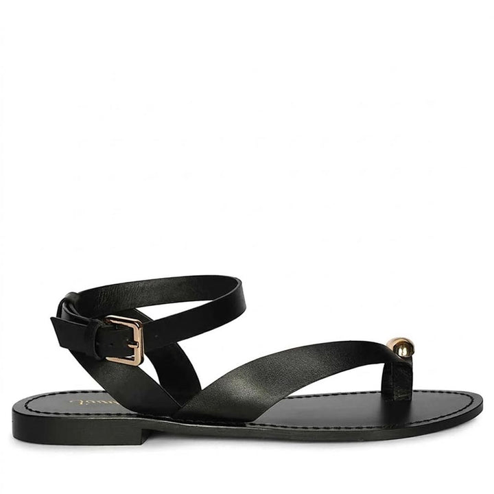 Saint Faye Black Leather Sandals