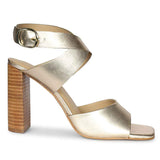 Saint Maelle Metallic Gold Leather Heels