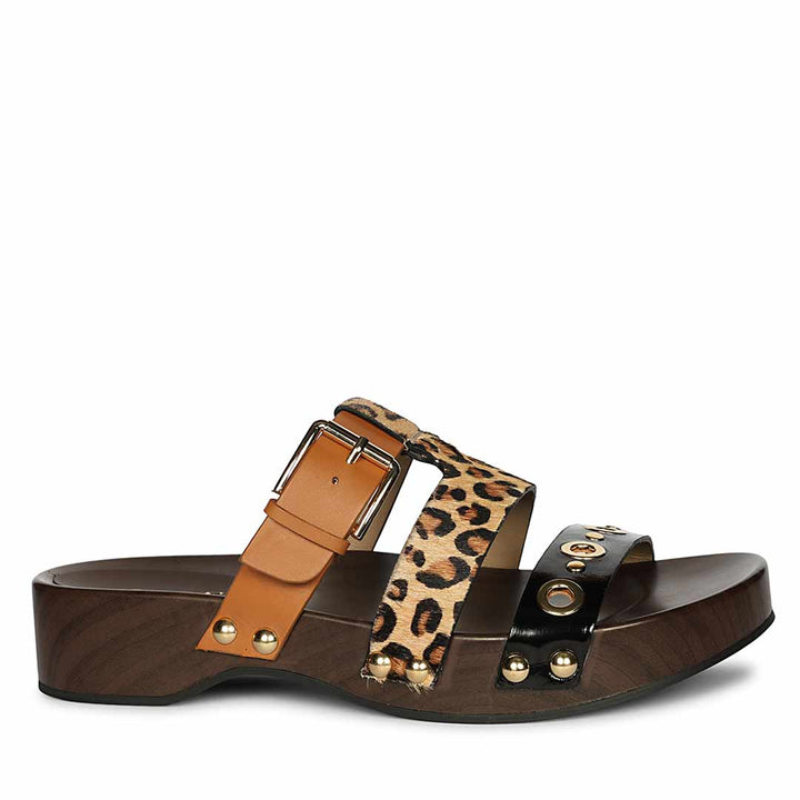 Saint Avely Embellished Black Leather Platform Sandals