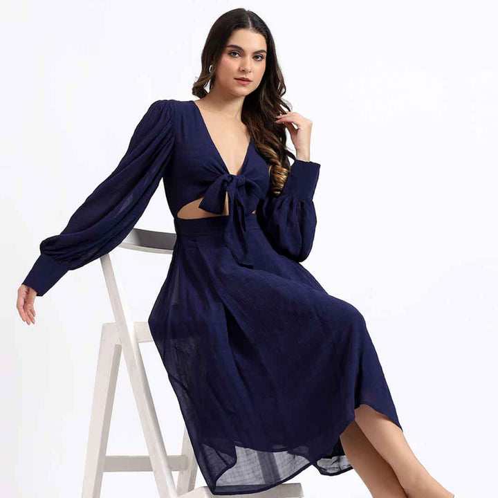 Saint Aurora Womens Blue Colour Long Dress