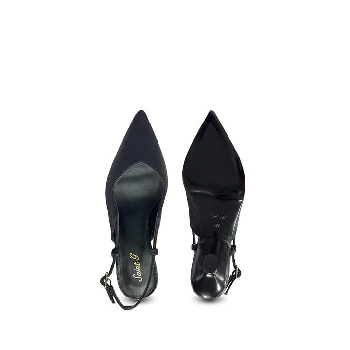 Saint Romy Black Leather Pumps