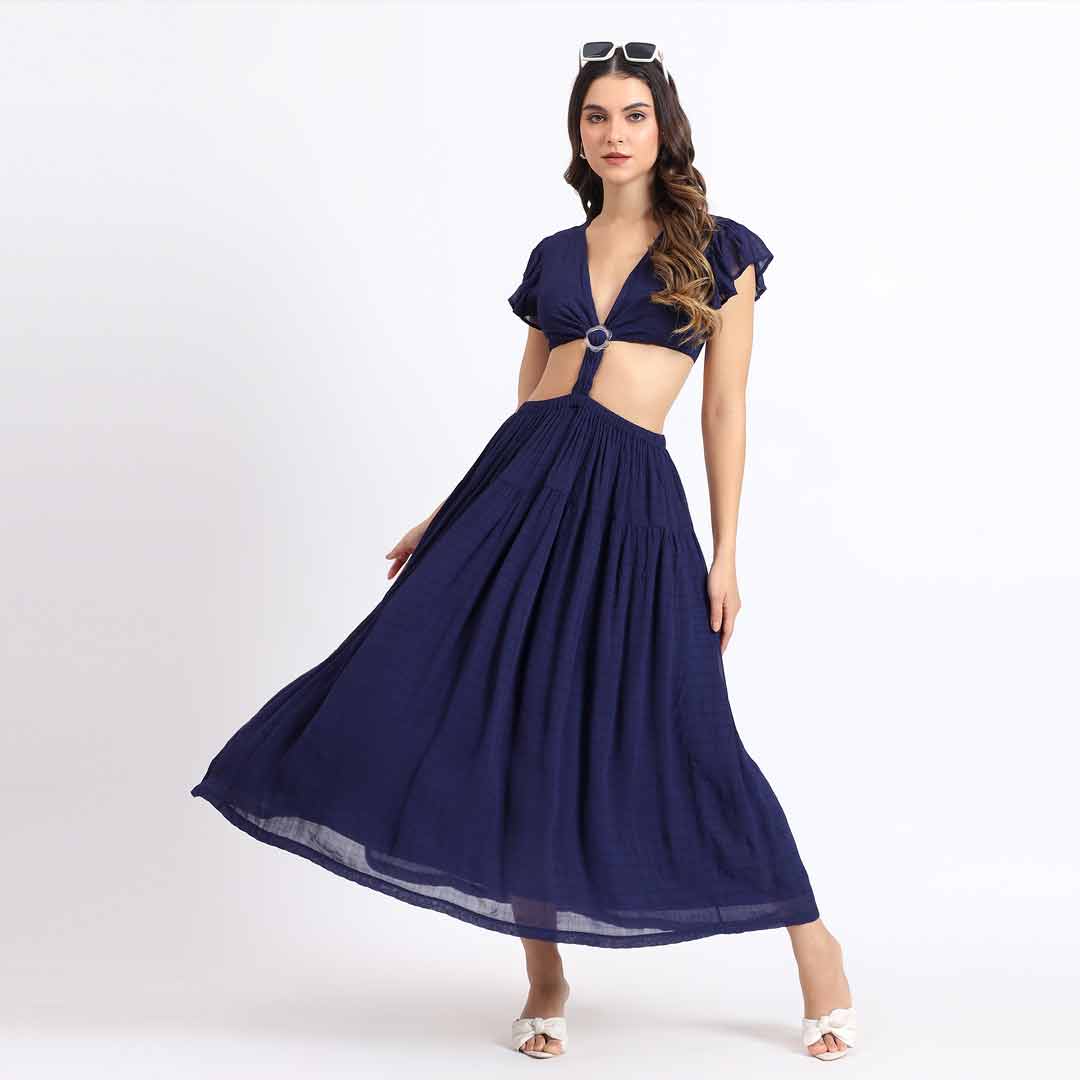 Saint Luna Womens Blue Colour Long Dress Blue / s
