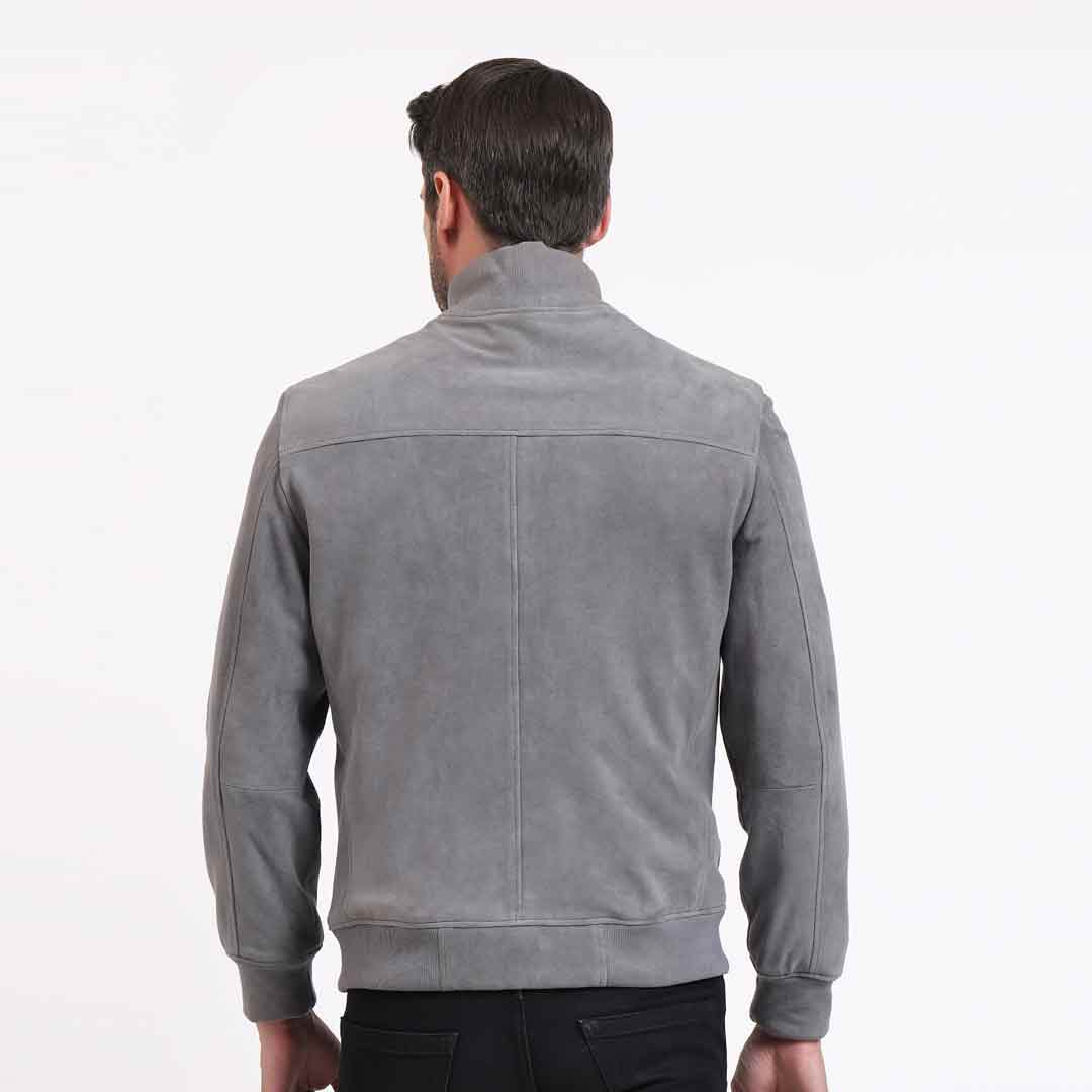 Saint Parc Grey Leather Men's Jackets