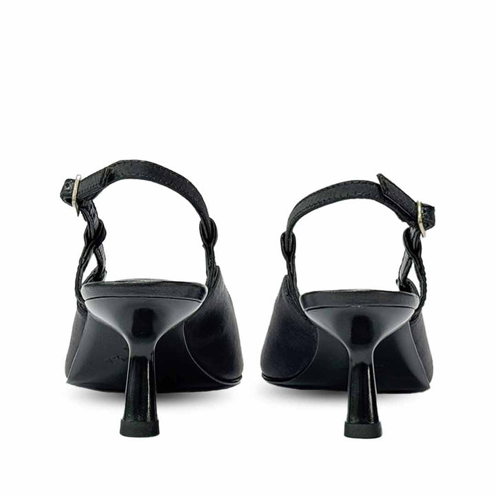 Saint Romy Black Leather Pumps