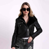 Saint Darcy Black Leather Women Biker Jacket