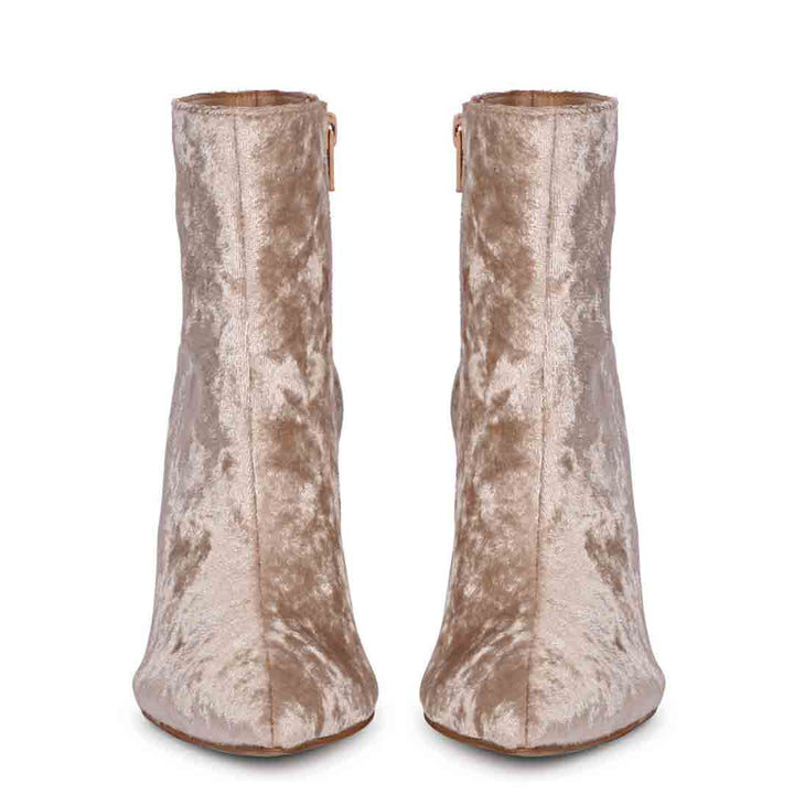 Saint Vienna Beige Stretch Suede Ankle Boots