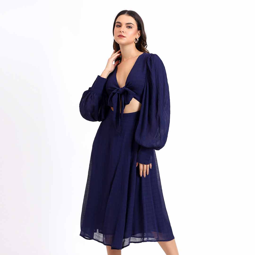 Saint Aurora Womens Blue Colour Long Dress