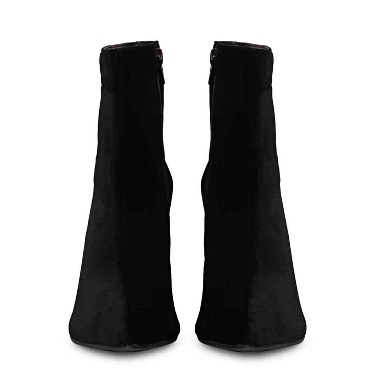 Saint Vienna Black Stretch Suede Ankle Boots