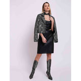 Saint Evie Grey Leather Women Jackets