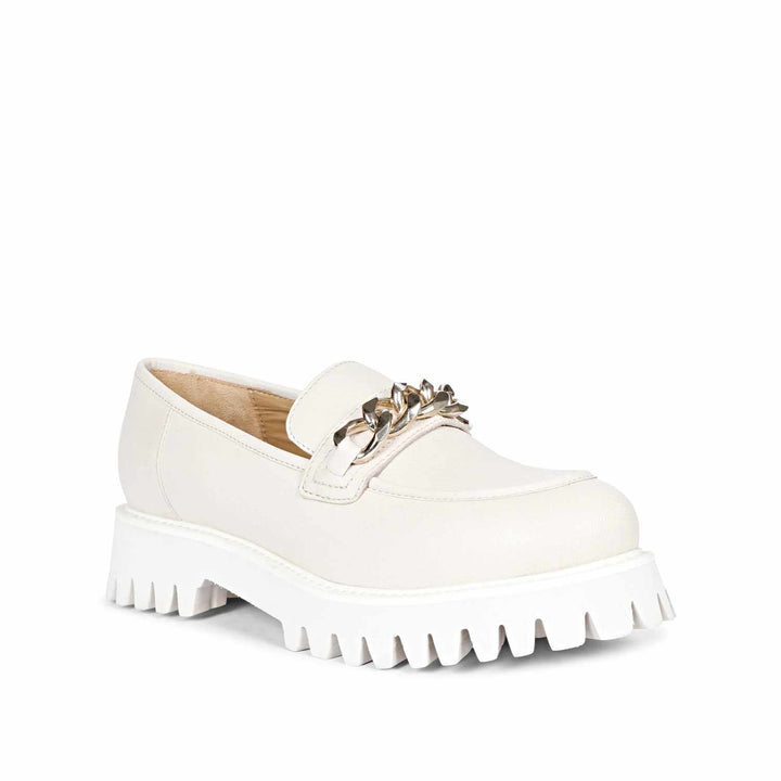 Off-White Leather Moccasins - Saint Clara Collection: Stylish and comfortable shoes