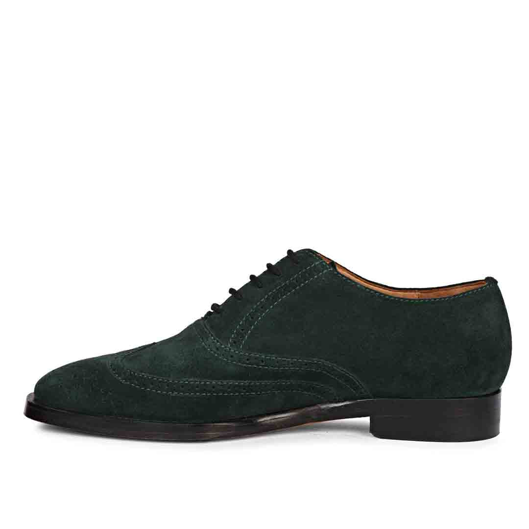 Saint Vincenzo Suede Green Leather Square Toe Lace Up Dcor Shoes 42 / Green Saint Vincenzo Suede Green Leather Square Toe Lace Up Dcor Shoes 42 / Green