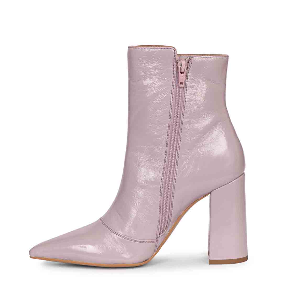 Saint Alaina Lilac Leather Block Heel Boots