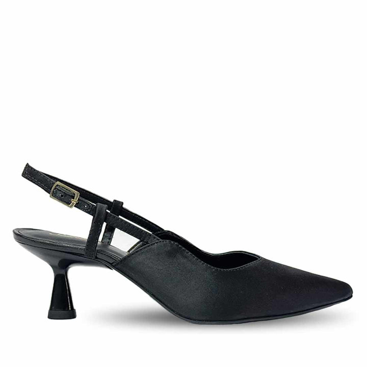 Saint Romy Black Leather Pumps