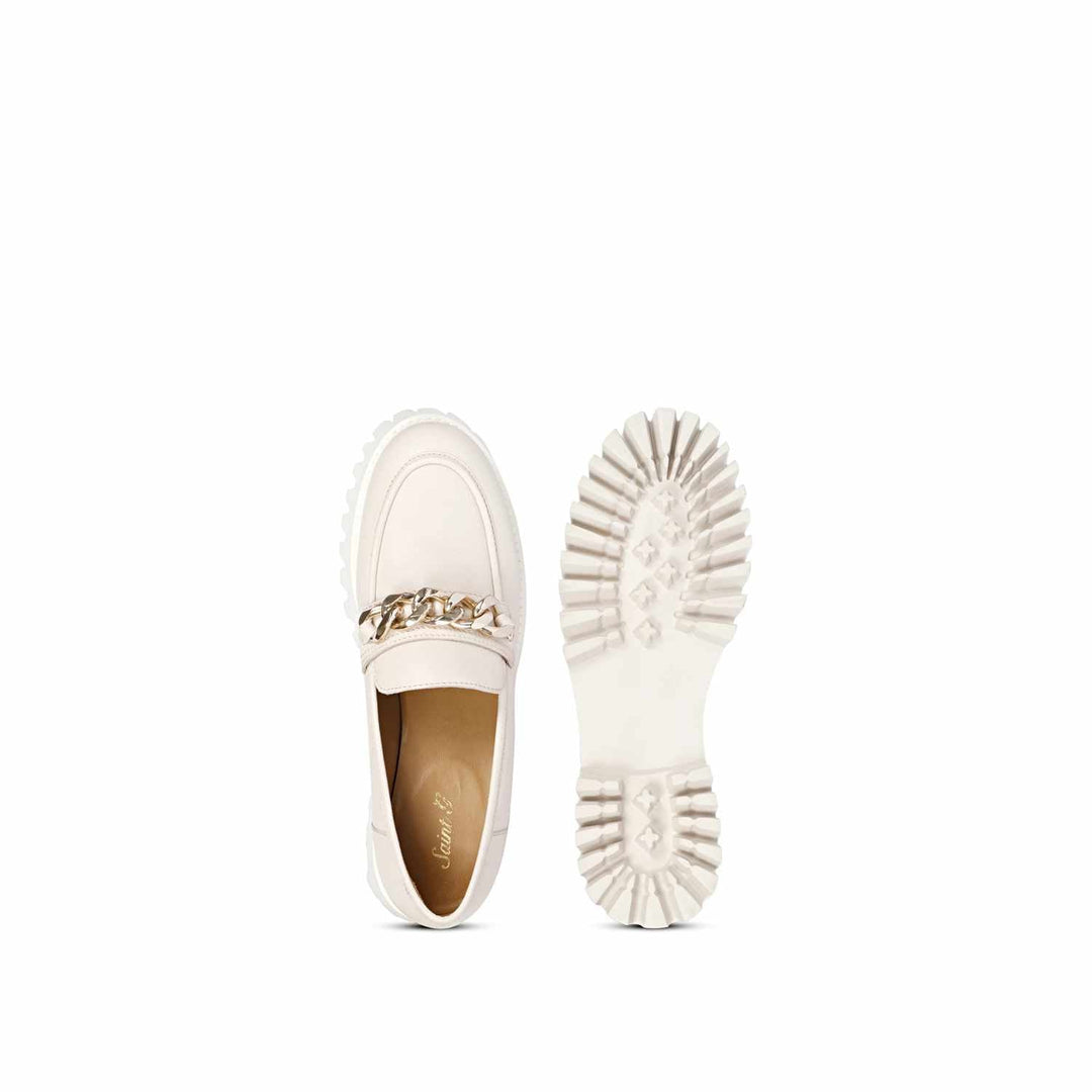 Off-White Leather Moccasins - Saint Clara Collection: Stylish and comfortable shoes