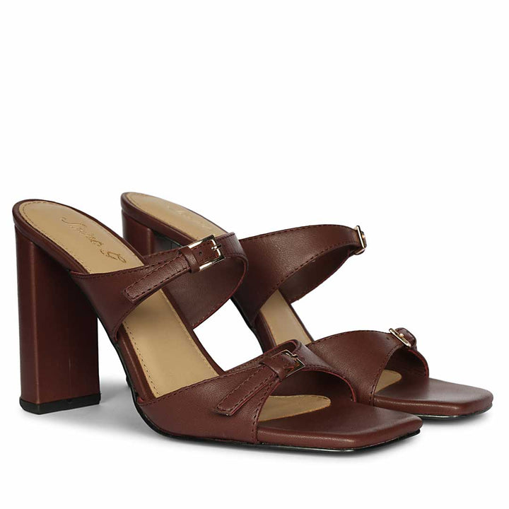Saint Mallory Buckle Port Royale Leather Heels