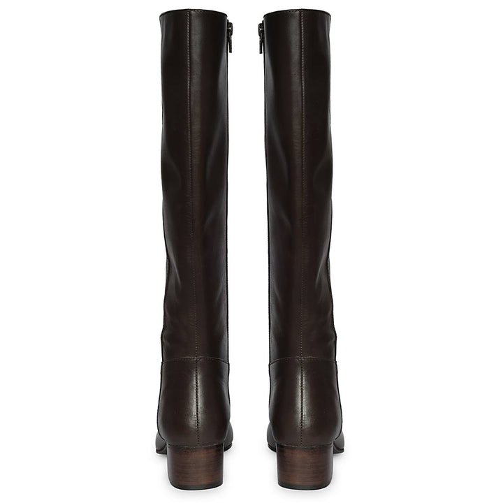 Saint Ivanna Brown Leather Knee High Boots